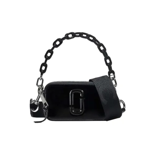 MARC JACOBS Snapshot Shiny Patent Leather Camera Bag Crossbody One Shoulder Handbag Women's Black