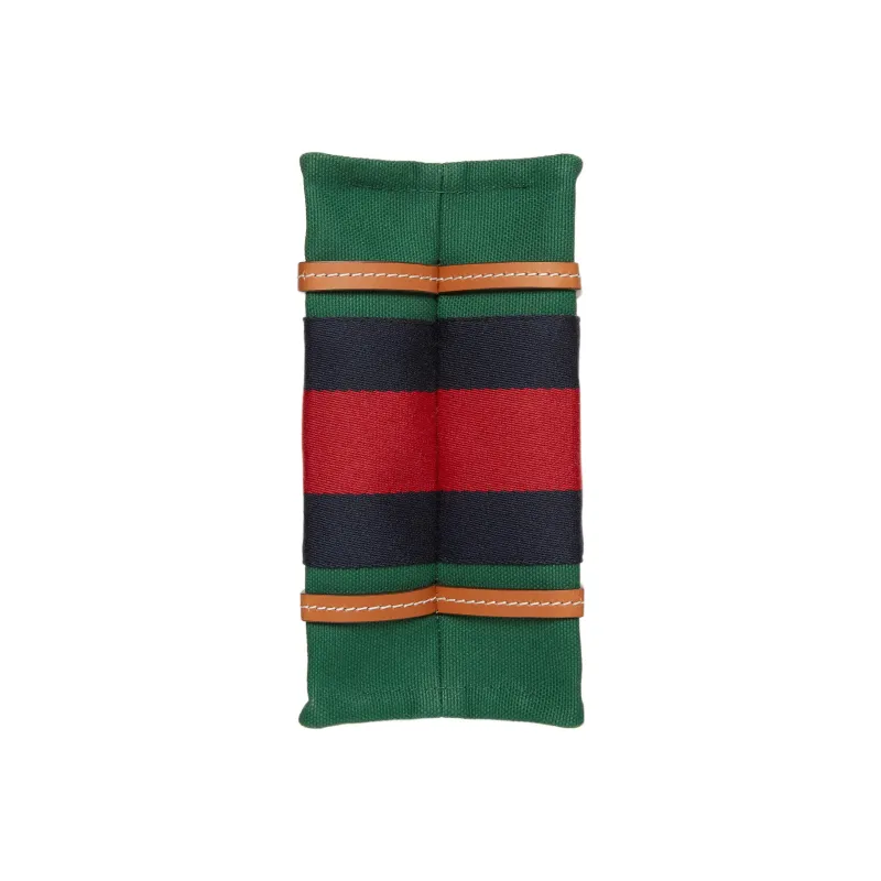 GUCCI Cotton Fabric With Leather Tote Bag Shopping Bag Handbag Mini Women's Green/Red/Dark Blue-6