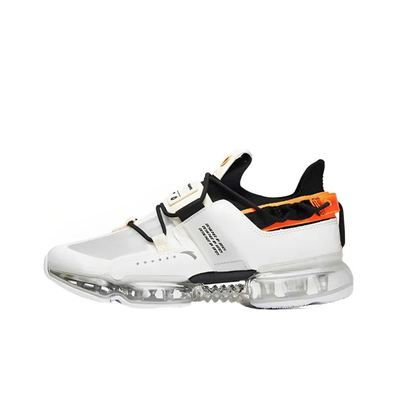 Anta Cushioned Wear Resistant Breathable Low Top Running Shoes Men's White Black-0
