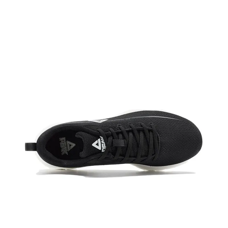 PEAK Anti Slip And Wear Resistant Breathable Low Top Running Shoes Men's Black White-1