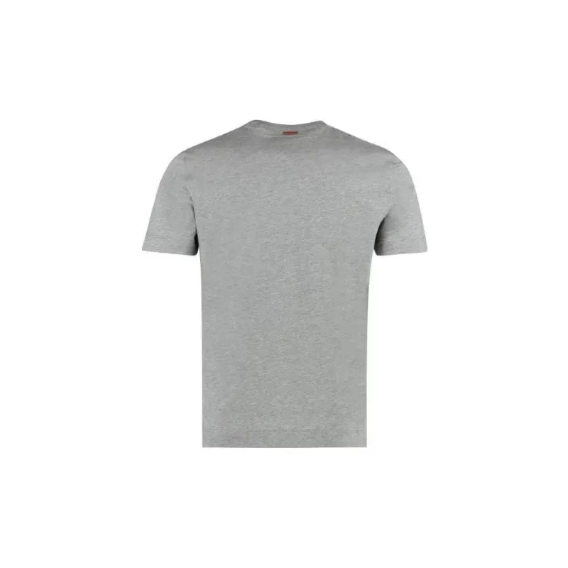 Zegna Logo Embroidered Crewneck T Shirt-1