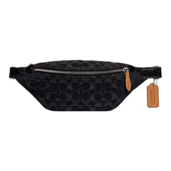COACH Charter Fabric Shoulder Bags Fanny Pack Large Size Women's Black