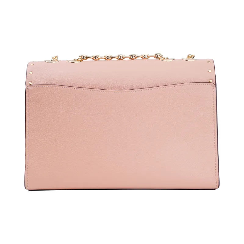 COACH Lane Pebbled Leather Trunk Bag Portable Crossbody Bag Shoulder Bag Women's Cherry Blossom Pink-1