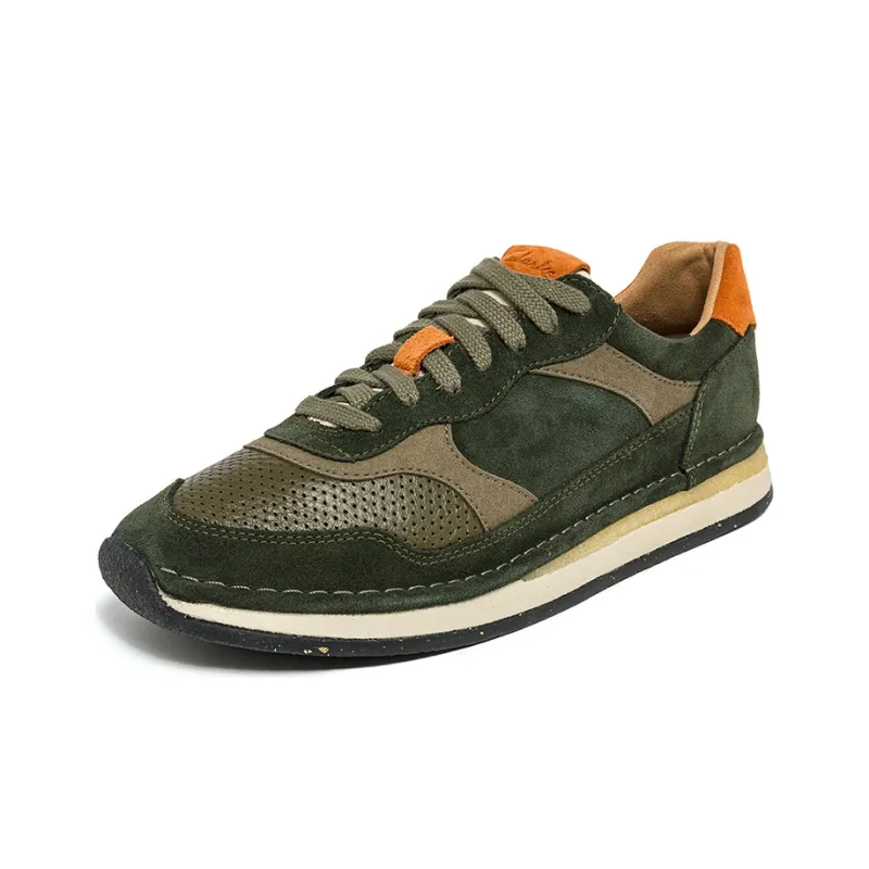 Clarks Art Movement Series Casual Shoes Men Low-Top Olive Green-1