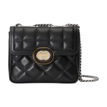 GUCCI Leather Portable Crossbody Bag Shoulder Bag Women's Black
