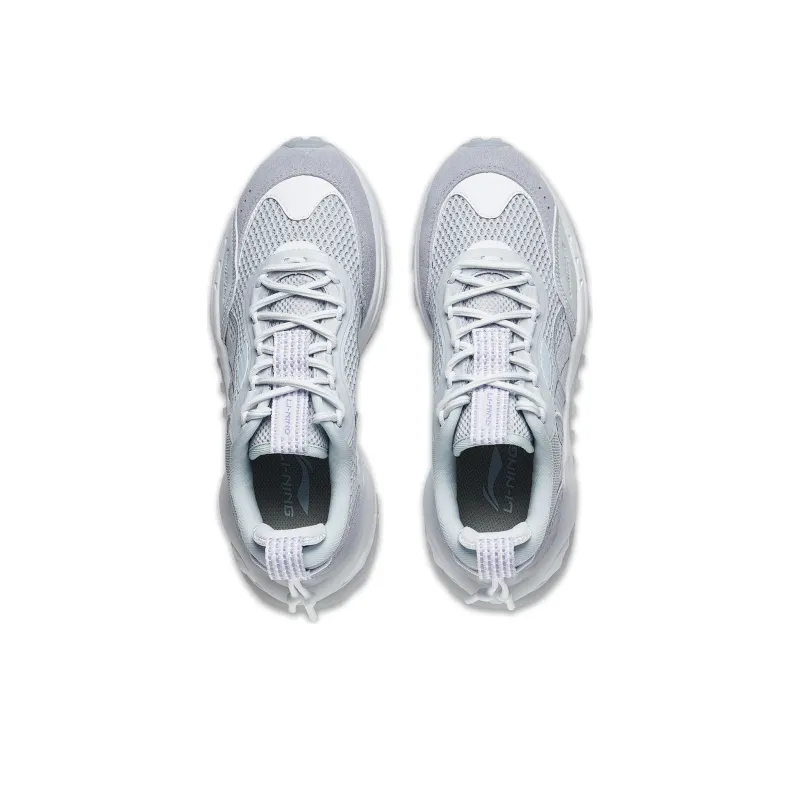 LiNing CF Star Track Anti Slip Wear Resistant Low Top Sports Casual Shoes Women's Dawn Gray-3