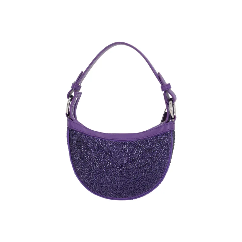 VERSACE La Medusa Satin Fabric One Shoulder Handbags Women's Purple-2
