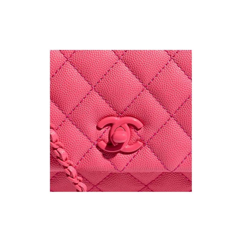 CHANEL Coco Handle Grain Calfskin And Metal Paint Handbag Trumpets Women's Pink-3