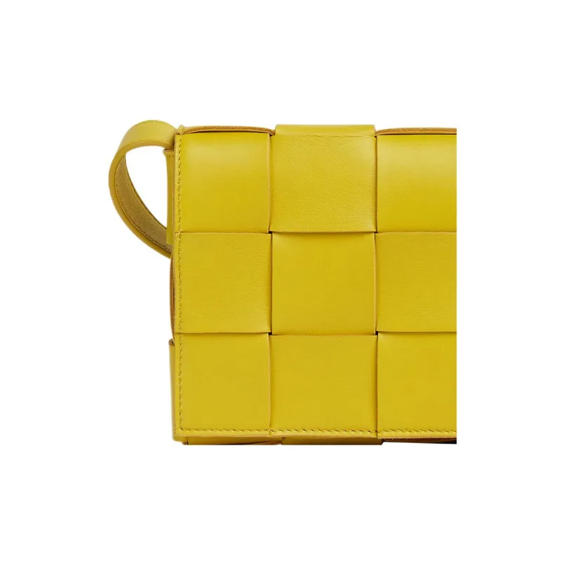Bottega Veneta CASSETTE Sheepskin Crossbody Bag, Shoulder Bag Women's Blossom Pink Yellow-4