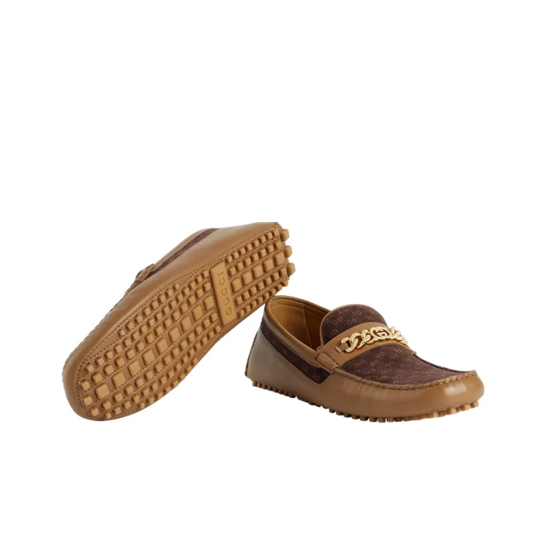 GUCCI Interlocking Casual Shoes Men's Brown-4