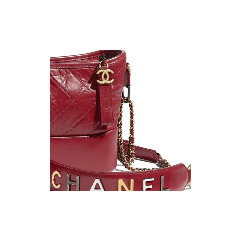 CHANEL Gabrielle Calfskin Hobo Bag, Backpack, Shoulder Bag, Crossbody Bag, Handbag Medium Size Women's Red-3