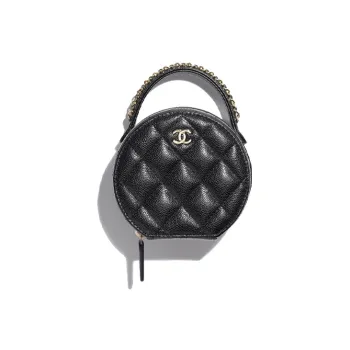 CHANEL Calfskin Jewelry Box Handbag Regular Women's Black