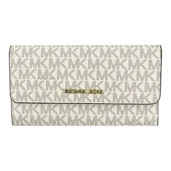 MICHAEL KORS Jet Set Leather Card Holder, Wallet Women's Vanilla