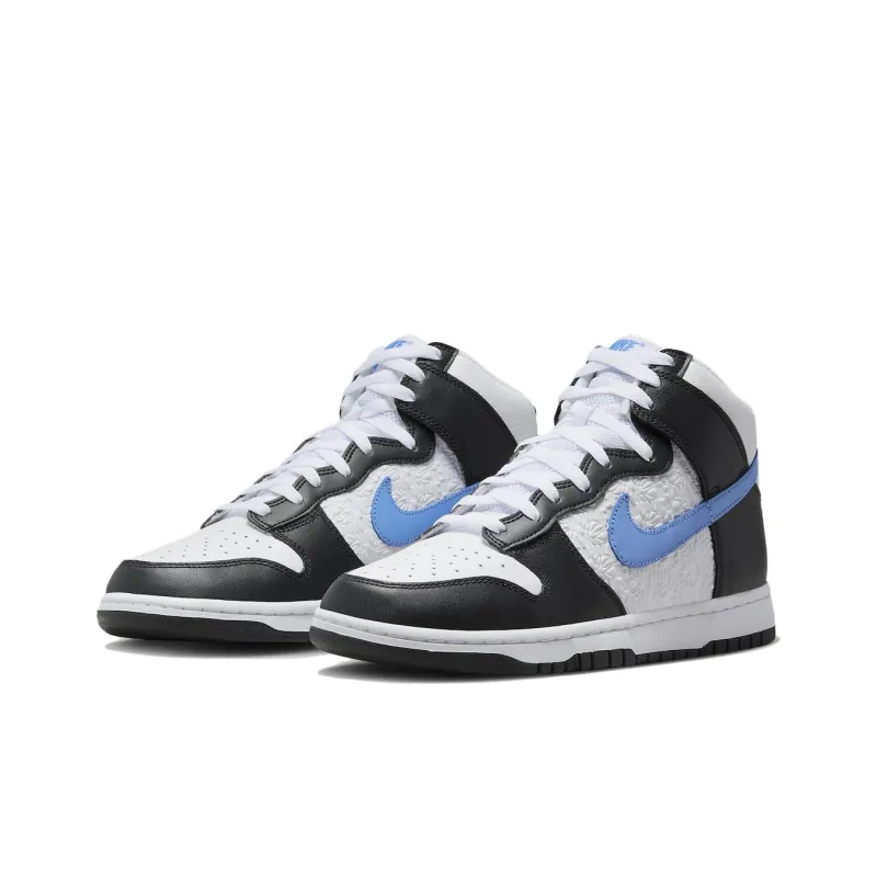 Nike Dunk High Retro Flc Black University Blue White-2