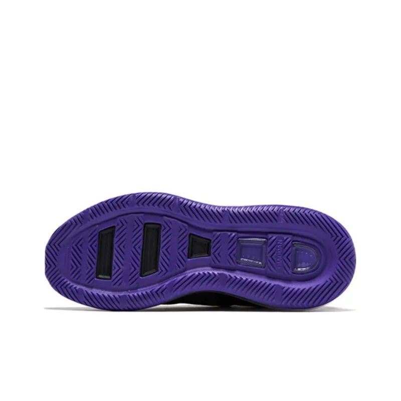 QIAODAN Slip Resistant, Abrasion Resistant, Lightweight Mid Top Running Shoes Men's Black Purple-5
