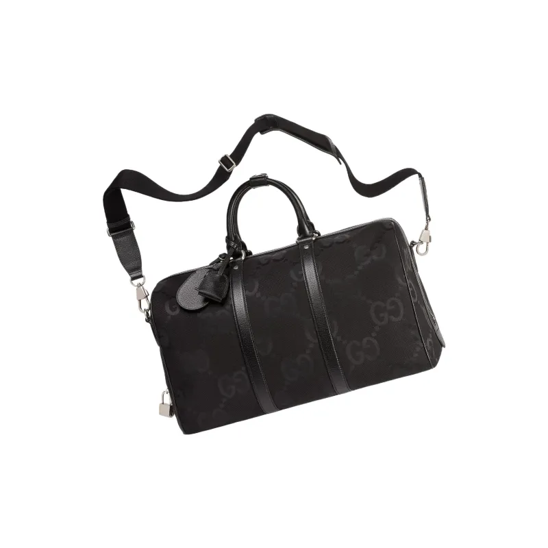 GUCCI Canvas One Shoulder Crossbody Portable Canvas Bag, Travel Bag Trumpets Men's Black-2