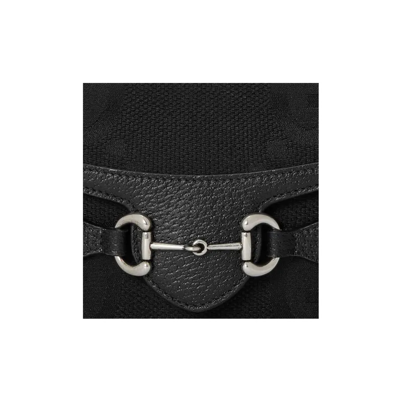 GUCCI Horsebit 1955 Canvas With Leather Canvas Bag Box Bag Camera Bag Shoulder Bag Crossbody Bag Mini Men's Black-7