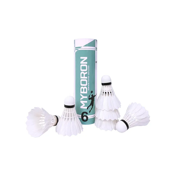 MYBORON Duck Feather Shuttlecock 6 Pack CiGu Duck Feather Small Board Duck Feather Everyday Shuttlecocks-0