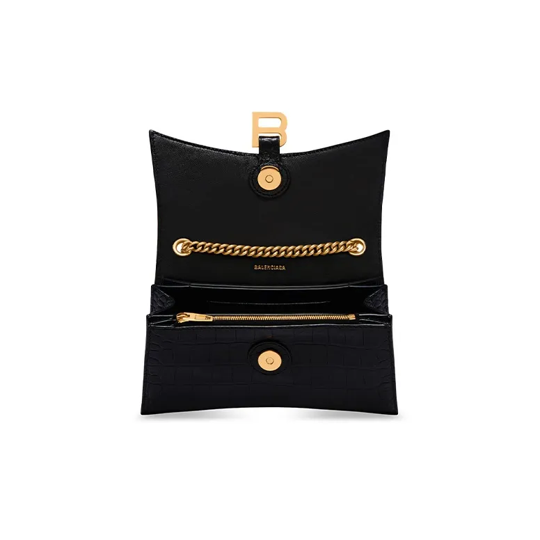 Balenciaga CRUSH Cow Leather Portable Crossbody Bag, Shoulder Bag Women's Black-5