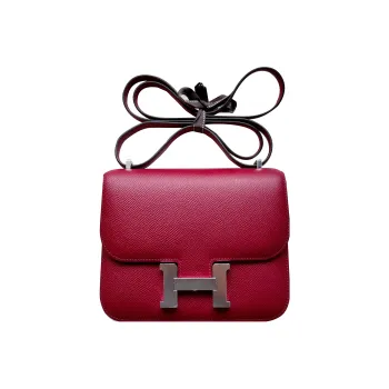 HERMES Constance Epsom Leather Shoulder Bag Crossbody Bag Mini Women's K1 Rouge Grenade Garnet Red