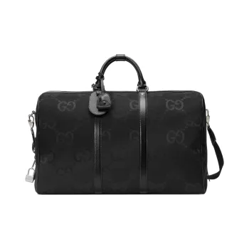 GUCCI Canvas Bag One Shoulder Crossbody Portable Travel Bag Large Size Men's Black