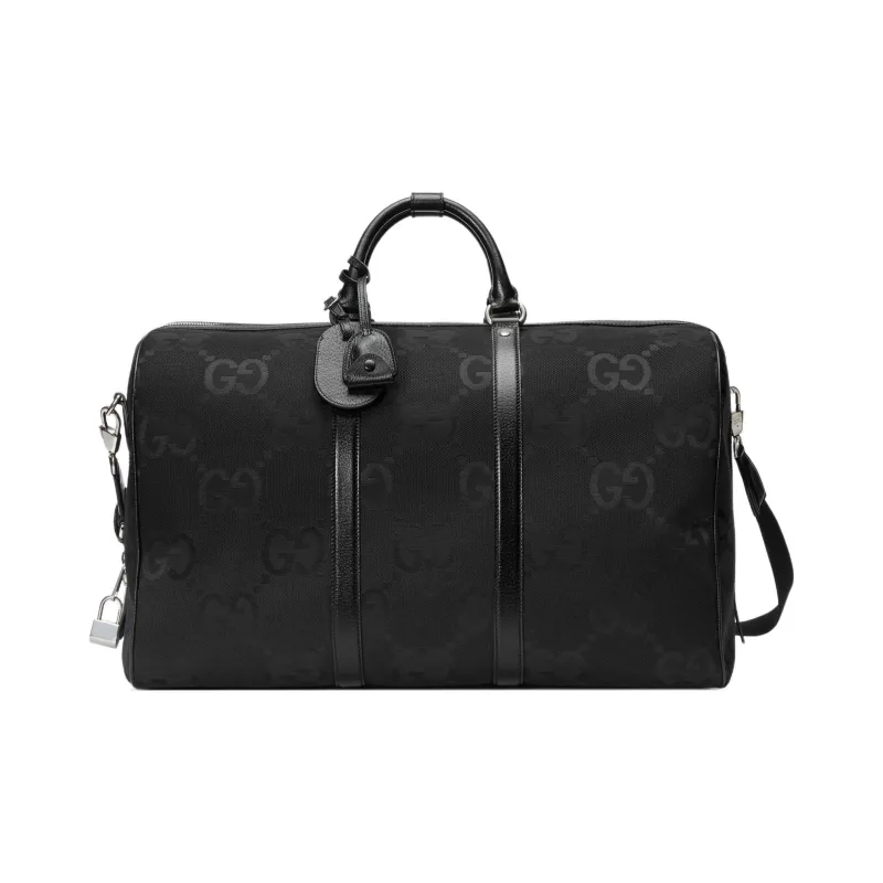 GUCCI Canvas Bag One Shoulder Crossbody Portable Travel Bag Large Size Men's Black-0