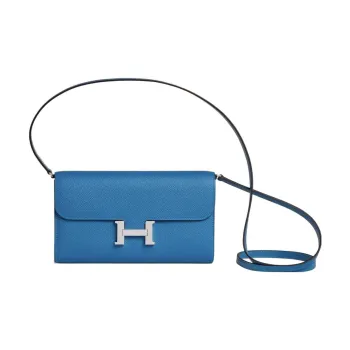 HERMES Constance To Go Epsom Calfskin Wallet Handheld Crossbody Bag Shoulder Bag Regular Women's 7Q Mykonos Greek Blue