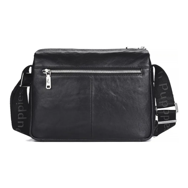 Hush Puppies Cow Leather Crossbody Bag, Shoulder Bag Regular Men's Black-2