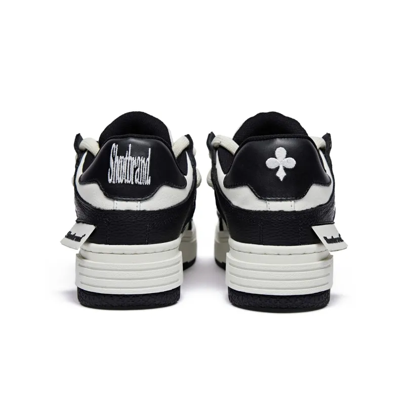 SHOOT BRAND Abrasion Resistant Height Increasing Low Top Skateboard Shoes Unisex Black-3