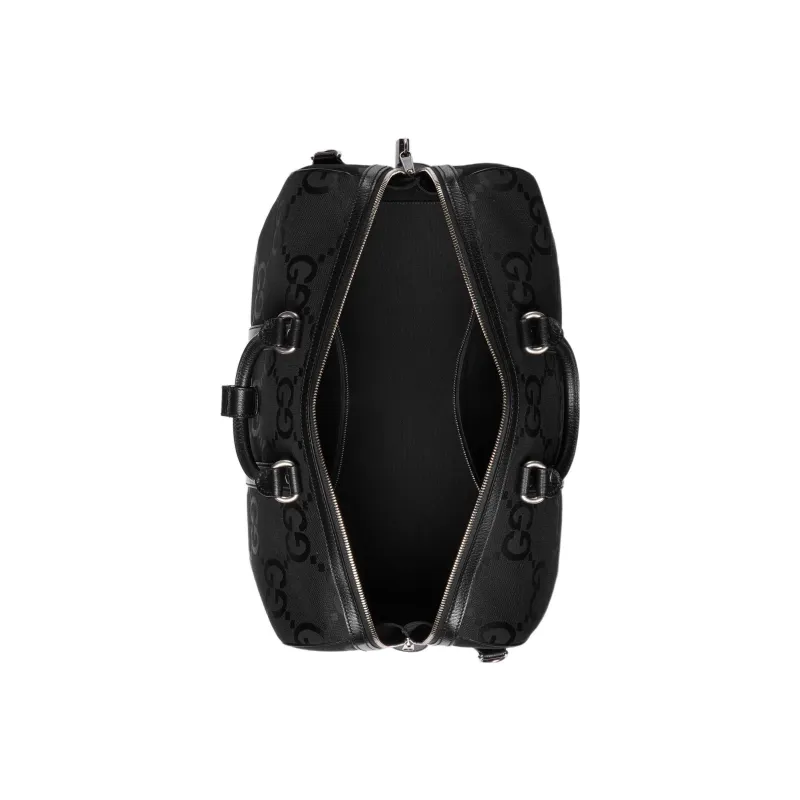 GUCCI Canvas One Shoulder Crossbody Portable Canvas Bag, Travel Bag Trumpets Men's Black-6
