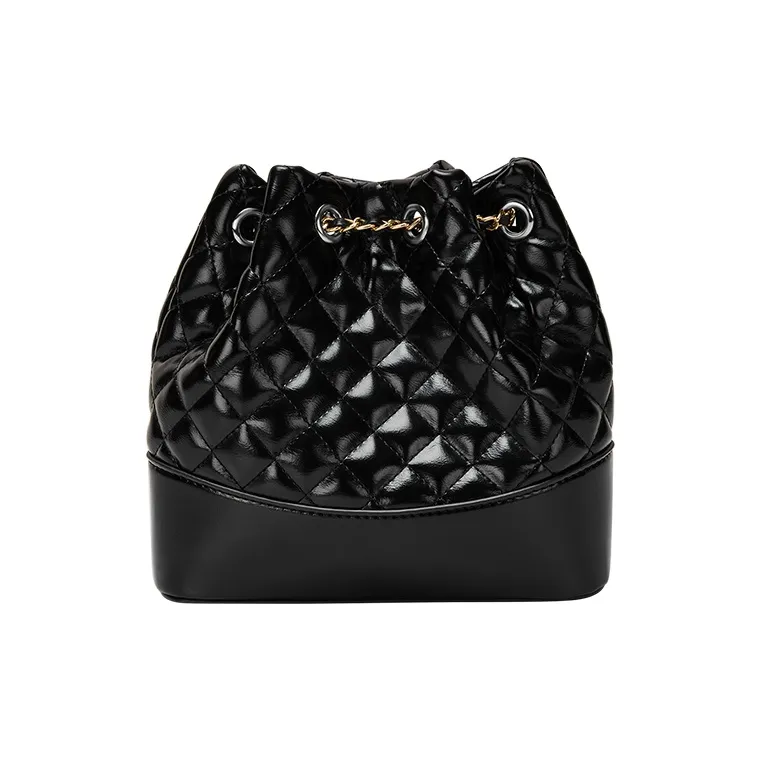 JANE KLAIN PU Bucket Bags Shoulder Bags Medium Size Women's Black White-0