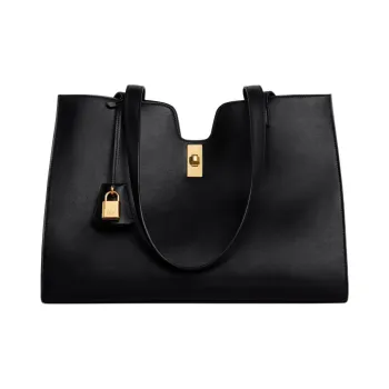 CELINE Cabas Smooth Cow Leather One Shoulder Handbag Regular Women's Black
