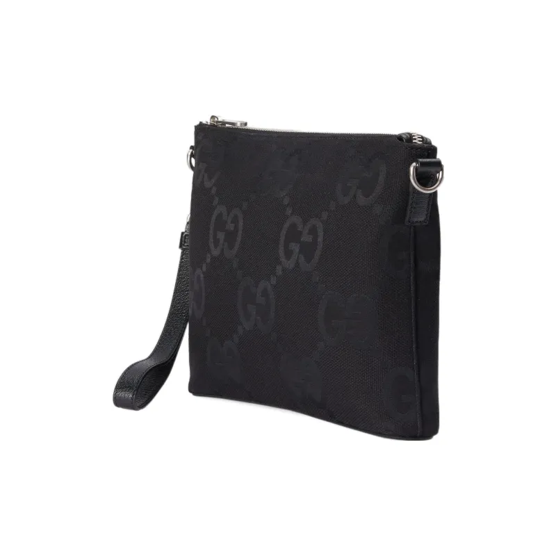 GUCCI Canvas Messenger Bag, Shoulder Bag, Crossbody Bag Medium Size Men's Black-1