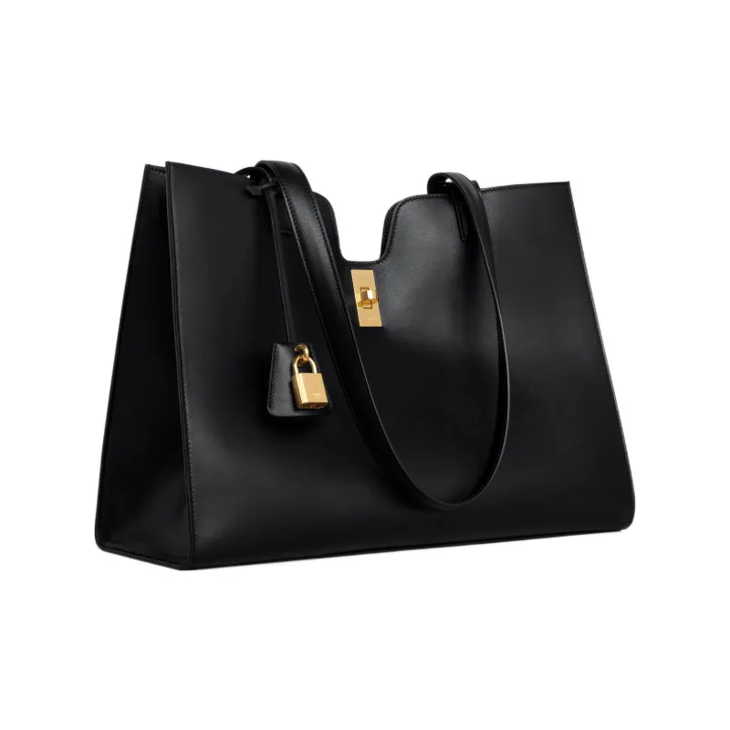 CELINE Cabas Smooth Cow Leather One Shoulder Handbag Regular Women's Black-1
