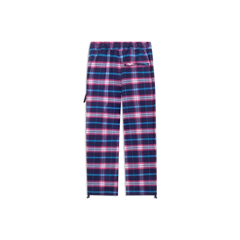 LiNing Casual Pants Men Purple Gray Purple Combo Plaid-1