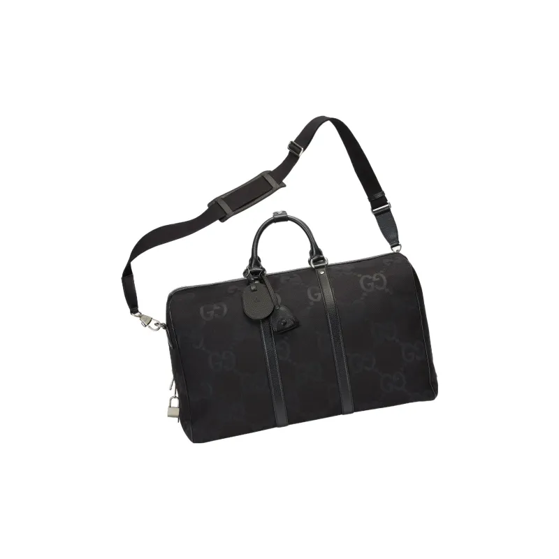 GUCCI Canvas Bag One Shoulder Crossbody Portable Travel Bag Large Size Men's Black-1