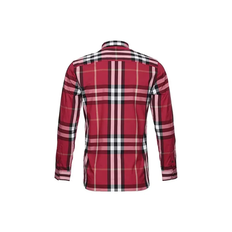 Burberry Shirts Men Red-1