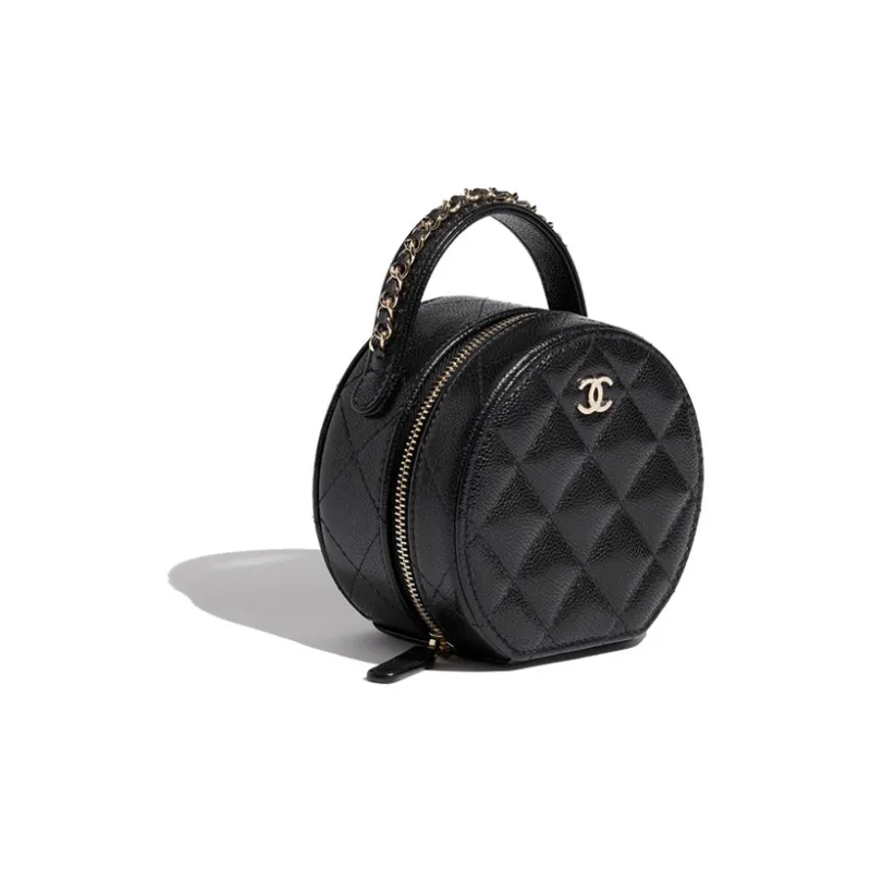 CHANEL Calfskin Jewelry Box Handbag Regular Women's Black-2