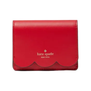 Kate Spade Leather Card Holder Regular Women's Cherry Color