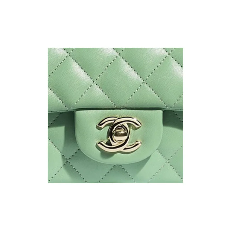 CHANEL Lambskin Crossbody Bag, Shoulder Bag Women's Green-4