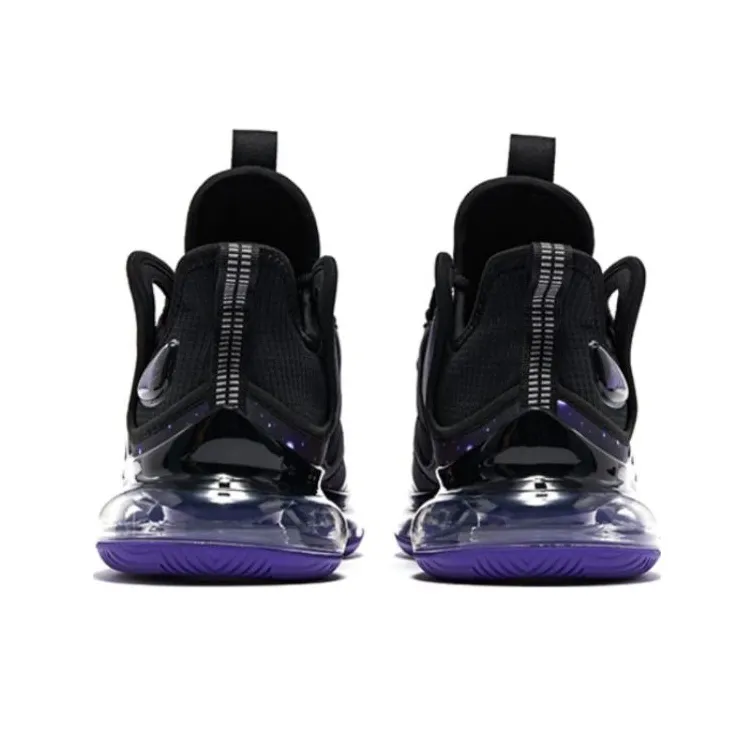QIAODAN Slip Resistant, Abrasion Resistant, Lightweight Mid Top Running Shoes Men's Black Purple-4