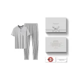 Gray-Short-Sleeved Shirt and Pants