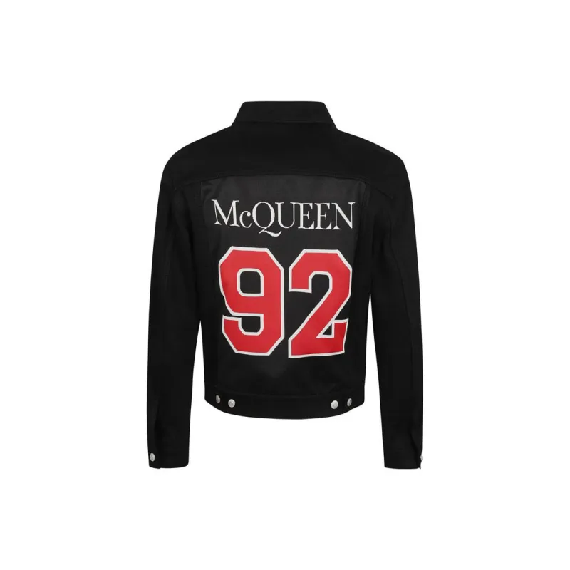 Alexander McQueen Logo Patch Buttoned Denim Jacket-1