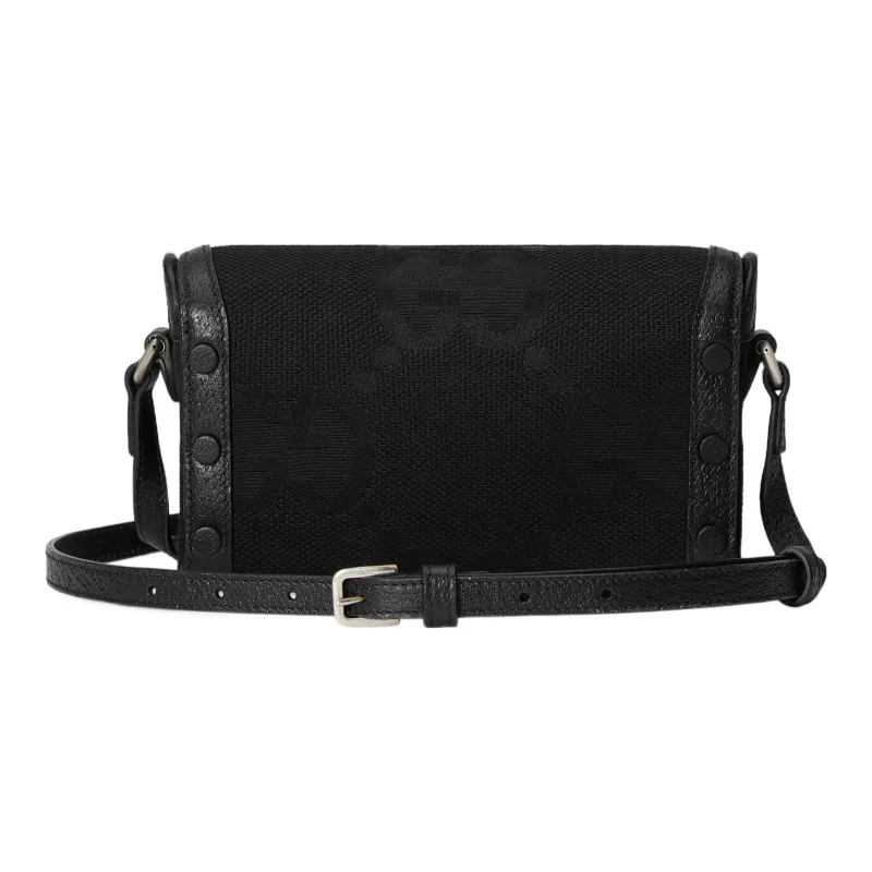 GUCCI Horsebit 1955 Canvas With Leather Canvas Bag Box Bag Camera Bag Shoulder Bag Crossbody Bag Mini Men's Black-3