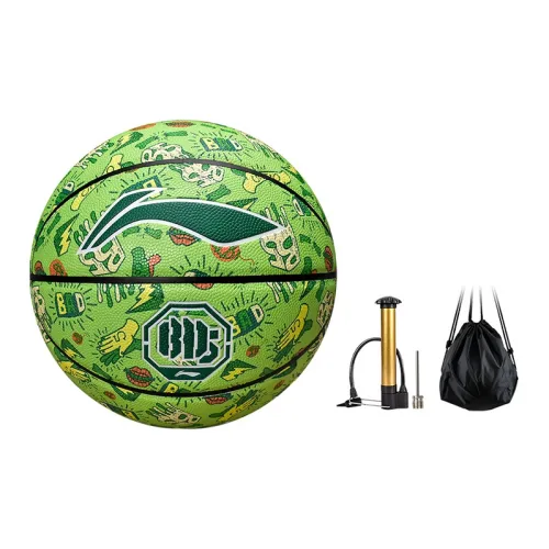 LiNing PU Basketball Green Size 7 Training Unisex