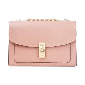 COACH Lane Pebbled Leather Trunk Bag Portable Crossbody Bag Shoulder Bag Women's Cherry Blossom Pink