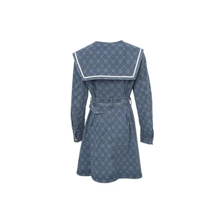 LOFT SHINE Long-Sleeved Dresses Women's Denim Blue-1