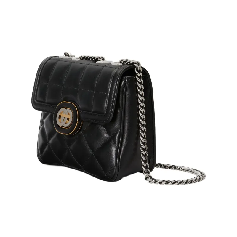 GUCCI Leather Portable Crossbody Bag Shoulder Bag Women's Black-1