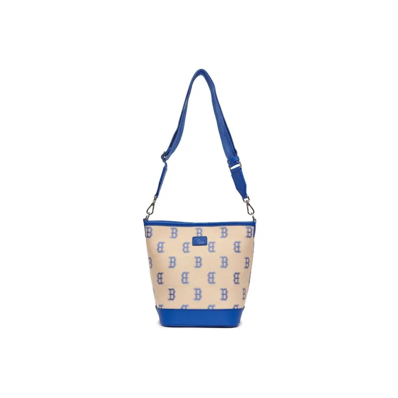 MLB Polyester Bucket Bags Shoulder Bag Crossbody Bag Large Size Women's Blue/Beige-3