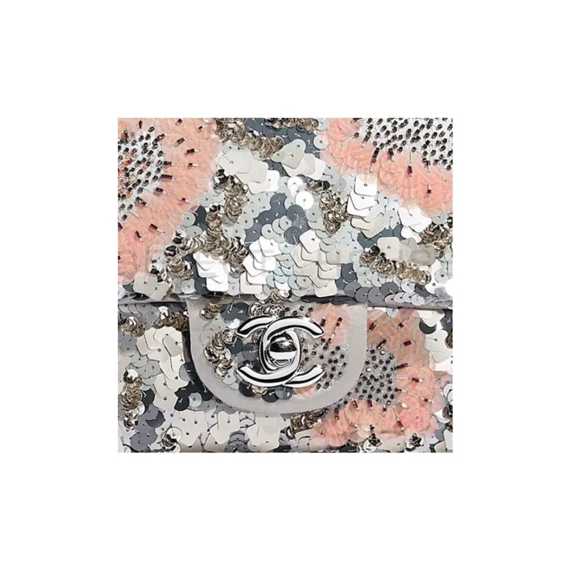CHANEL Sequins Glass Pearl & Silver Metal Shoulder Bag Mini Women's Multicolor-2